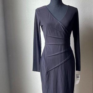 London Times Black Long Sleeve Dress